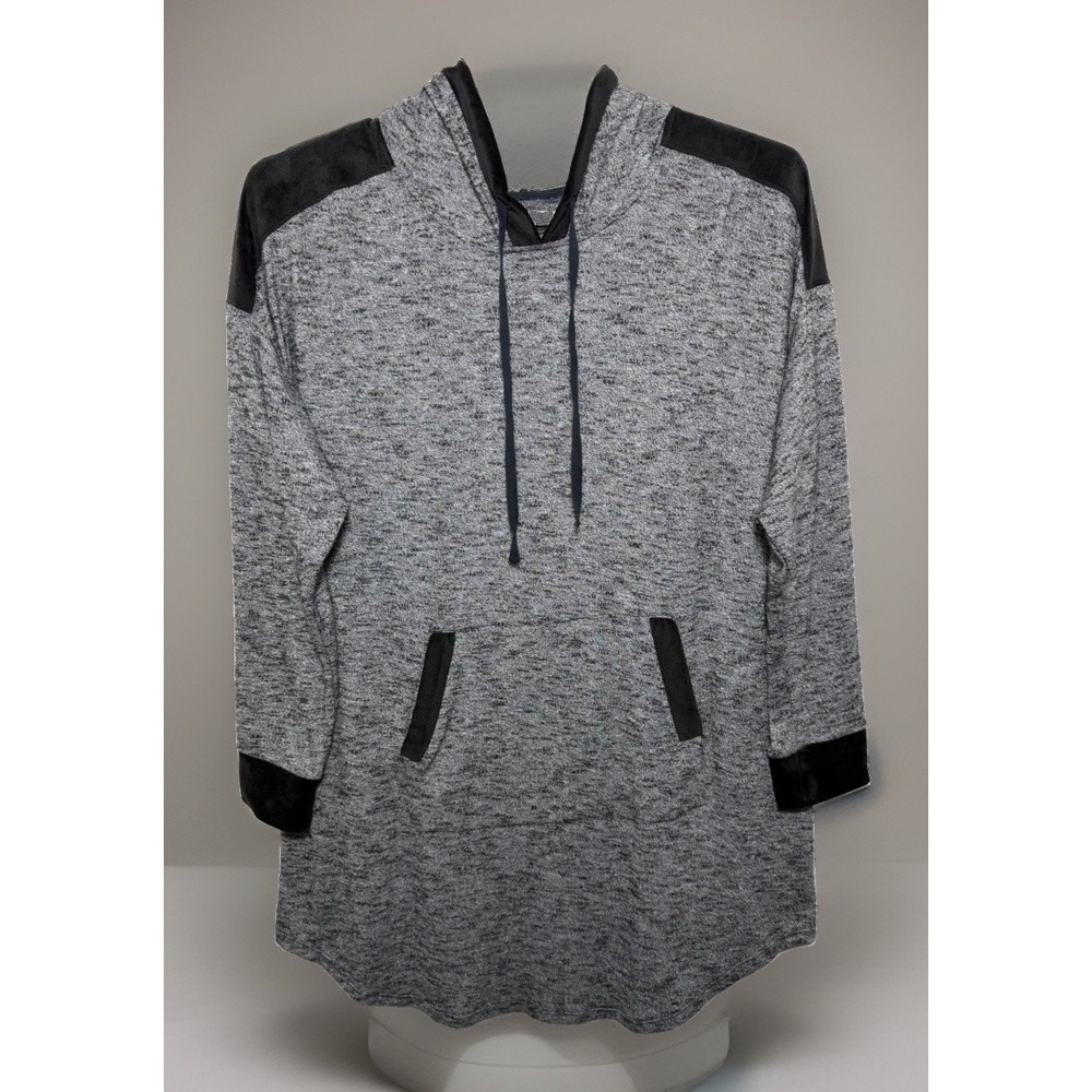 Simply Vera Wang Size XL Hooded Dress Heathered Jersey Lagenlook Oversized
